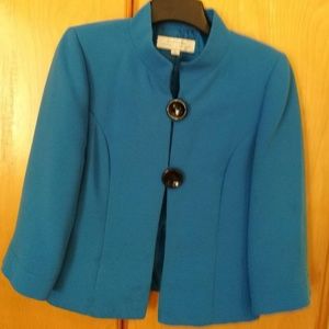 Tahari Arthur S Levine Teal Blazer 8